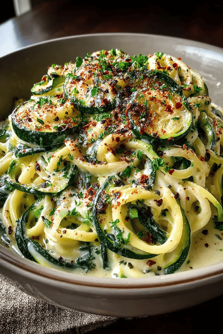 Tasty Zucchini Alfredo Noodles