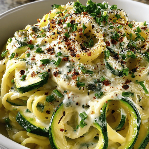 Tasty Zucchini Alfredo Noodles