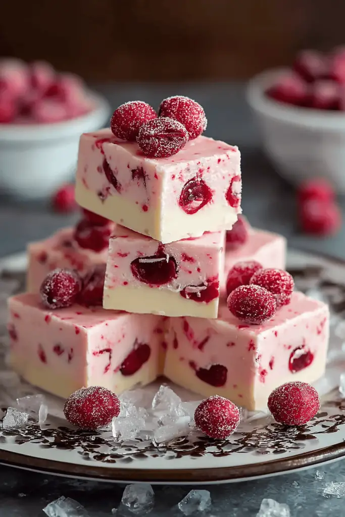 White Chocolate Cherry Fudge