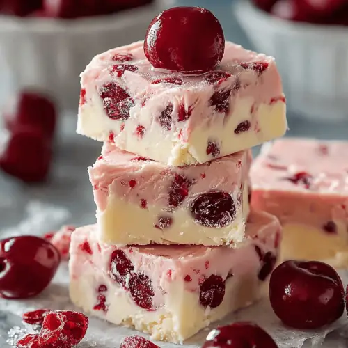 White Chocolate Cherry Fudge
