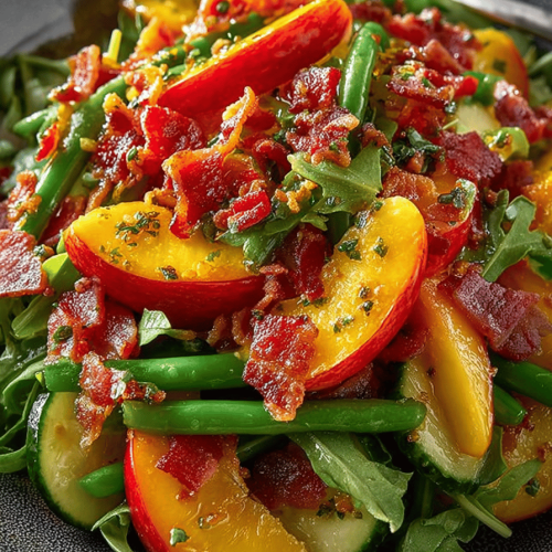 Zesty Nectarine Salad with Pancetta