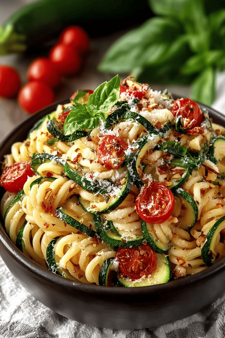 Zucchini Almond Pasta