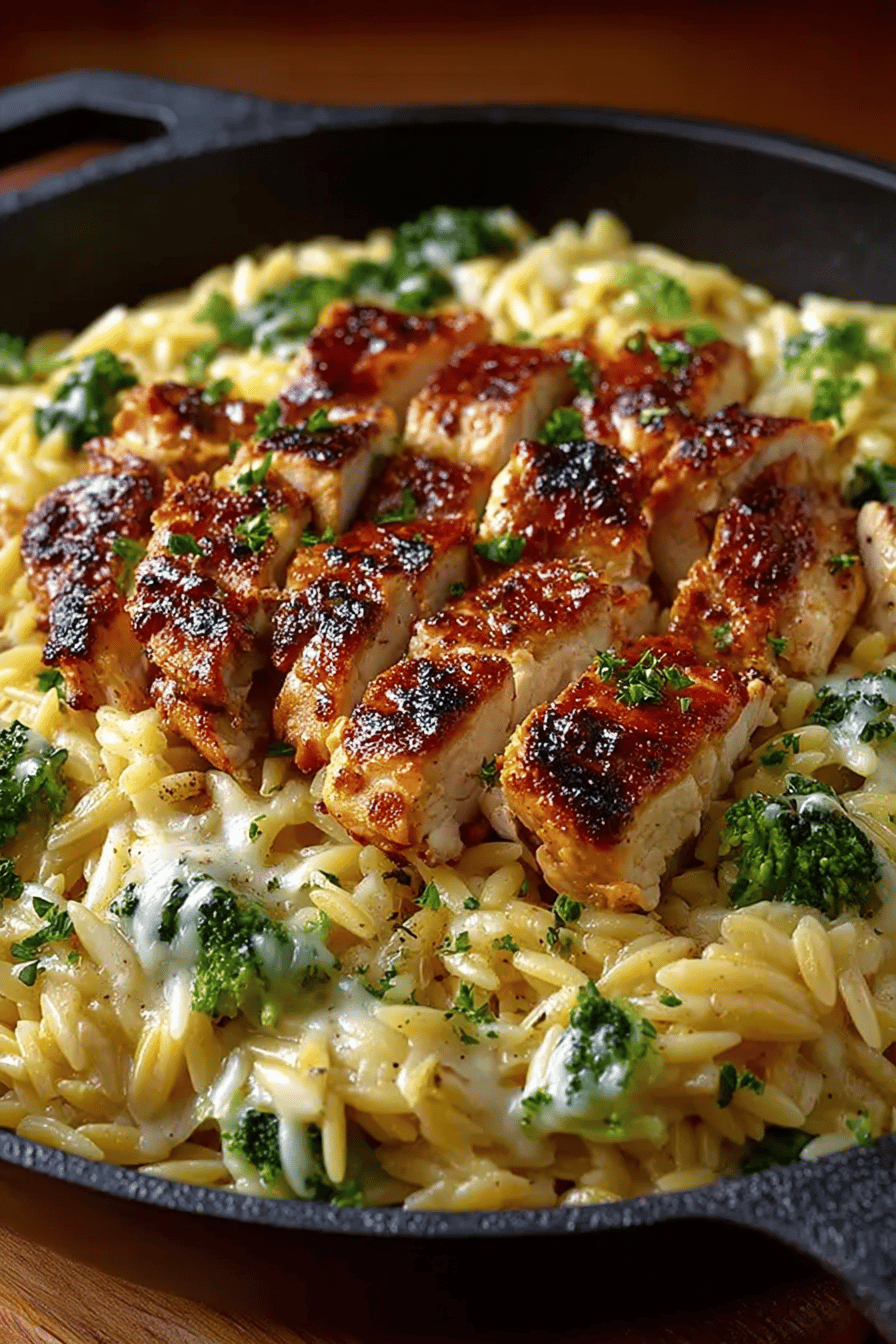 Cheesy Chicken Orzo Delight