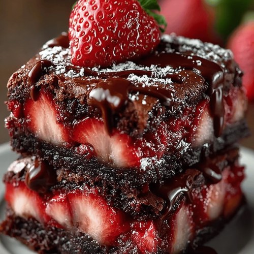Chocolate Strawberry Brownies
