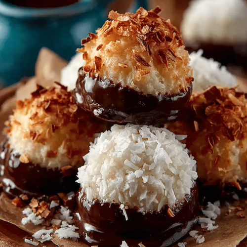 Coconut Cookie Balls with Chocolate Centers