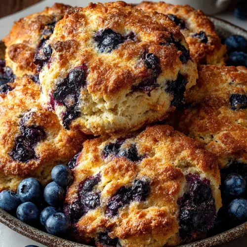 Delish Blueberry Cinnamon Cathead Biscuits