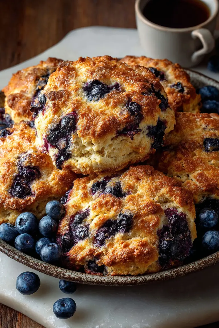 Delish Blueberry Cinnamon Cathead Biscuits