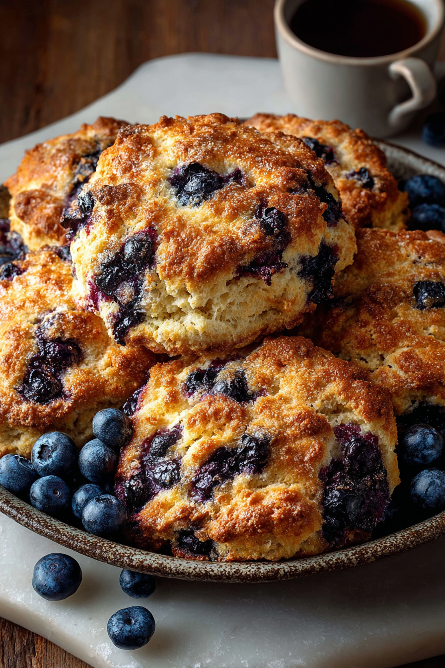 Delish Blueberry Cinnamon Cathead Biscuits