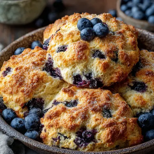 Delish Blueberry Cinnamon Cathead Biscuits