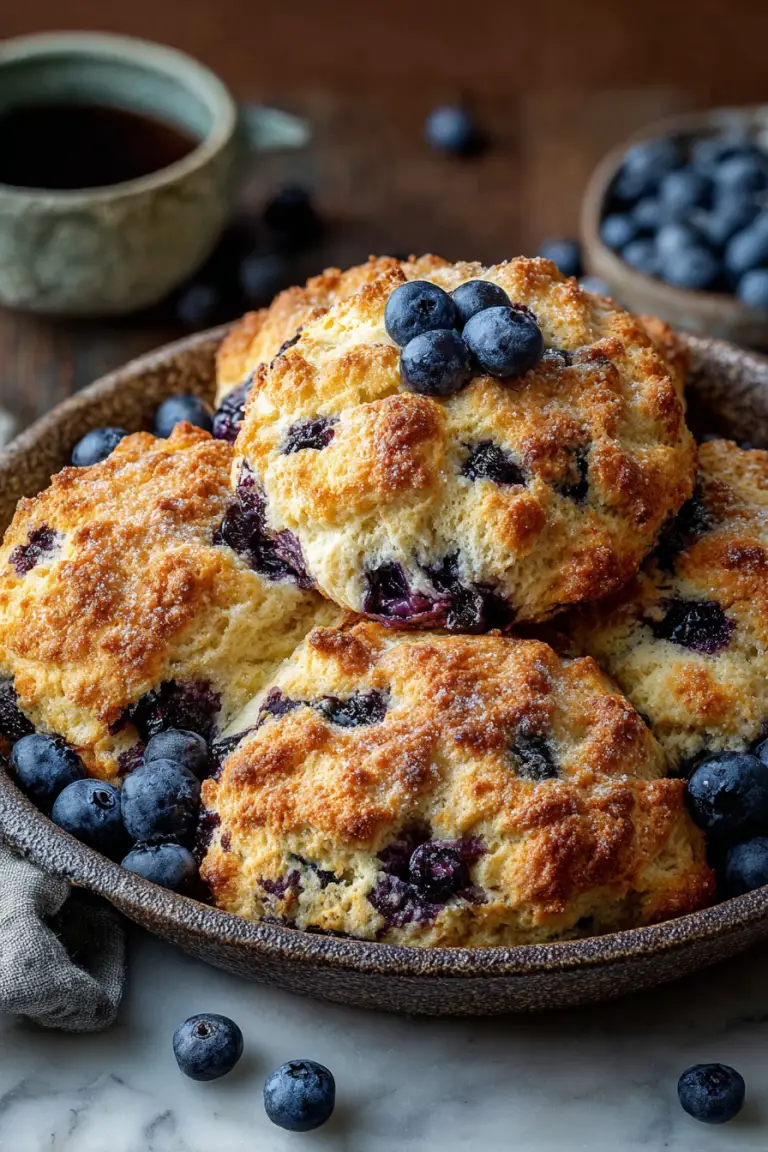 Delish Blueberry Cinnamon Cathead Biscuits