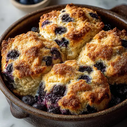 Delish Blueberry Cinnamon Cathead Biscuits
