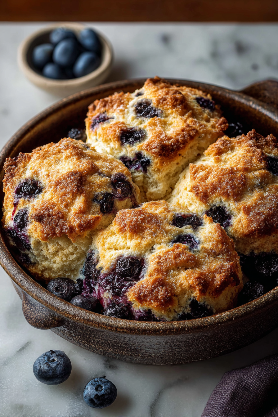 Delish Blueberry Cinnamon Cathead Biscuits