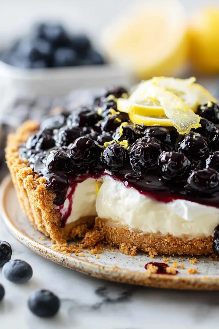 Delish Blueberry Lemon Cream Pie