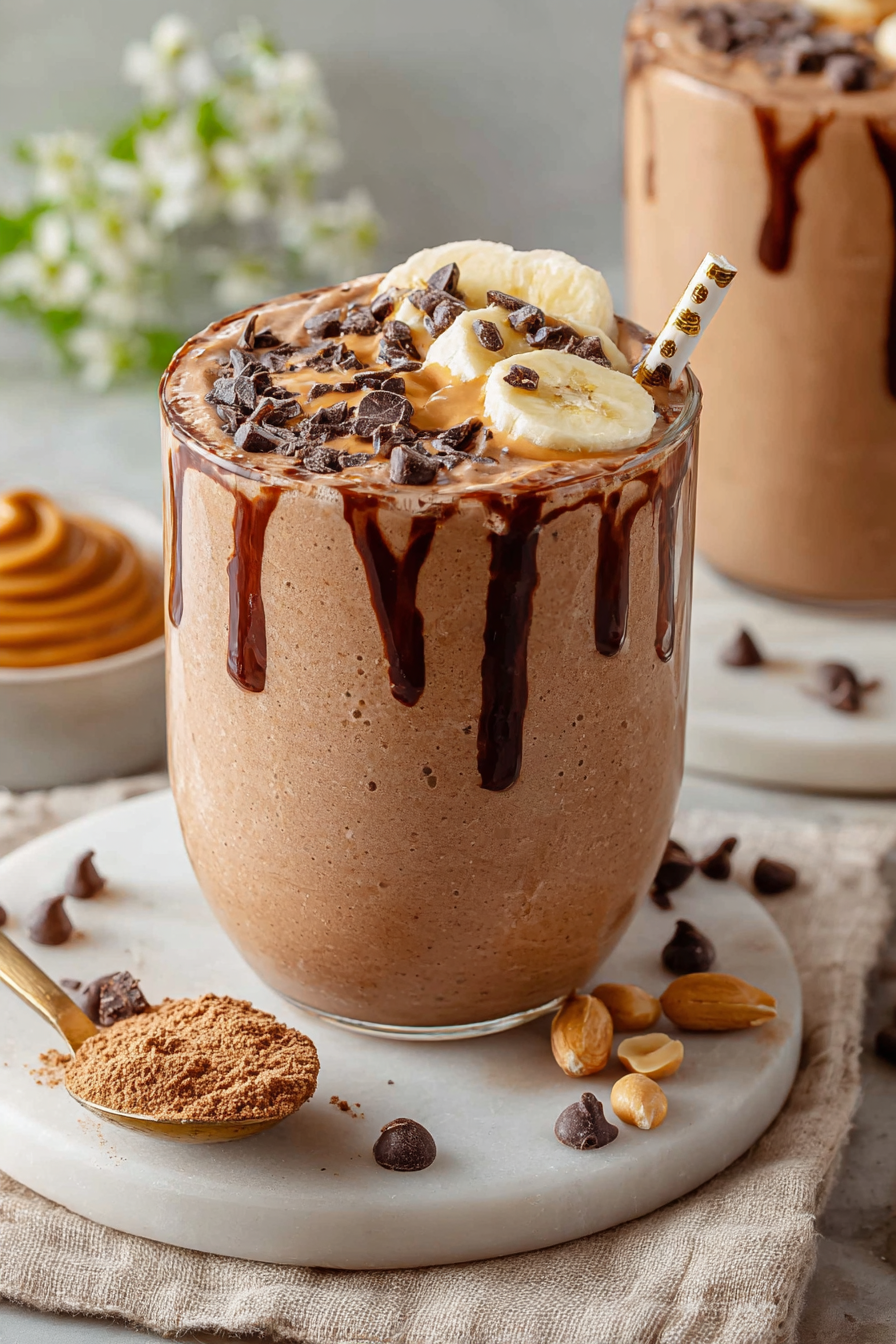 Delish Chocolate Peanut Butter Smoothie