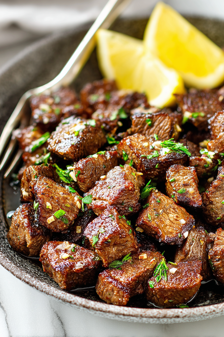 Delish Lemon Garlic Steak Bites