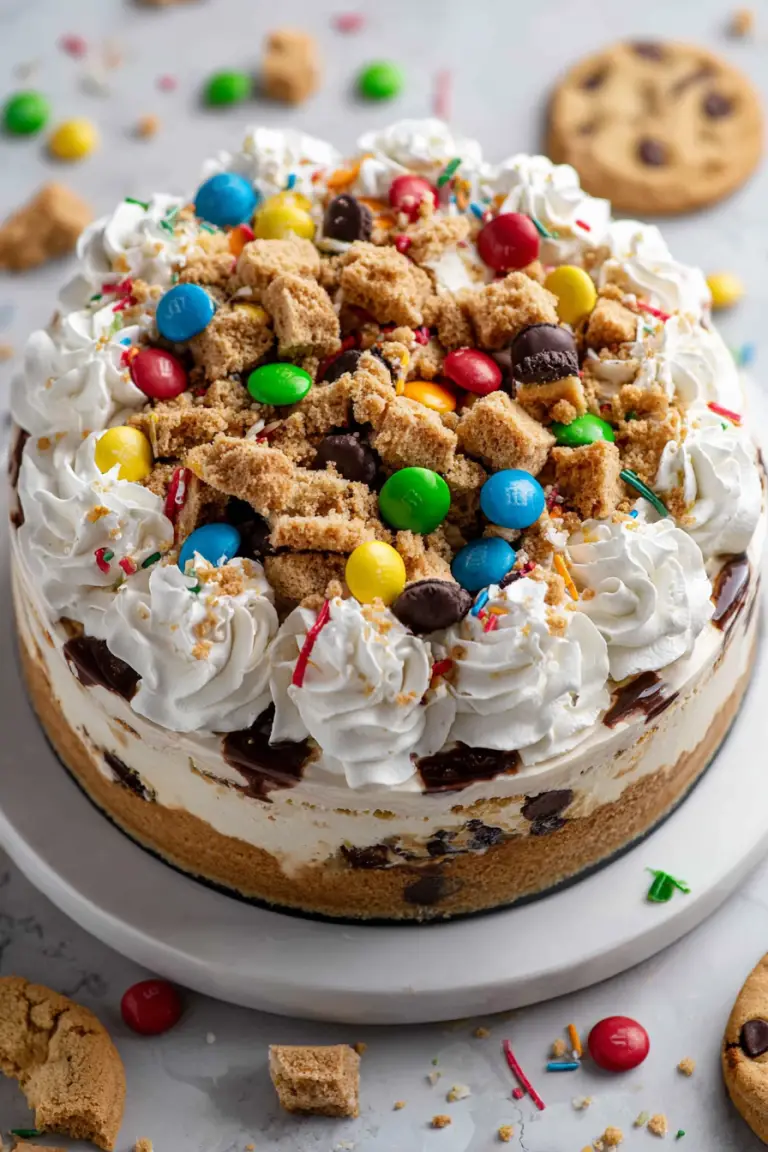 Delish Monster Cookie Cheesecake