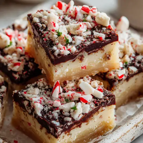 Delish Peppermint Bark Cookie Bars