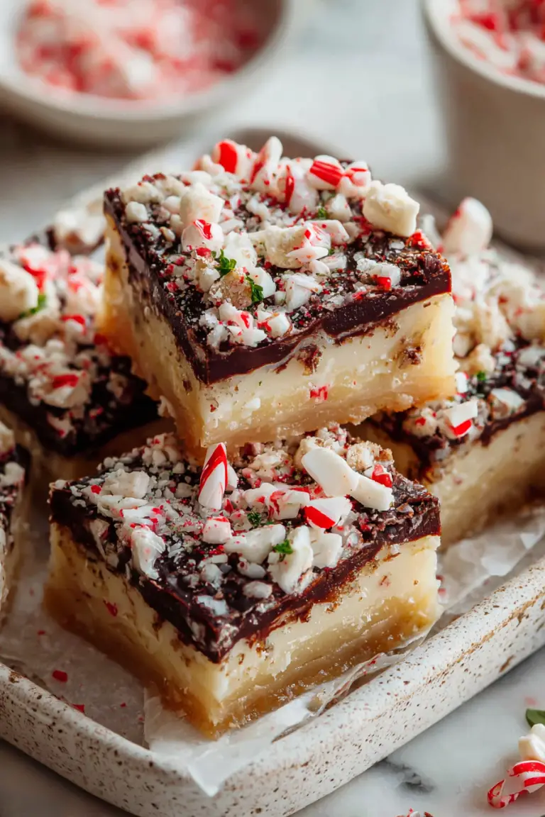 Delish Peppermint Bark Cookie Bars