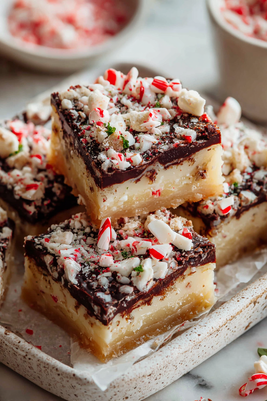 Delish Peppermint Bark Cookie Bars
