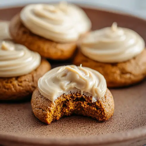 Delish Pumpkin Cookies with Caramel Frosting