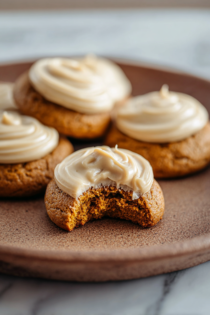 Delish Pumpkin Cookies with Caramel Frosting