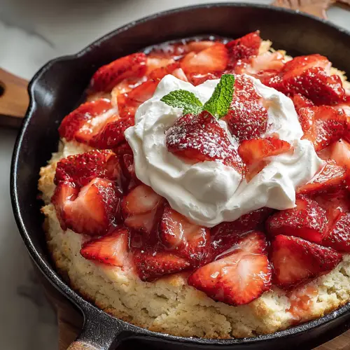 Delish Skillet Strawberry Shortcake