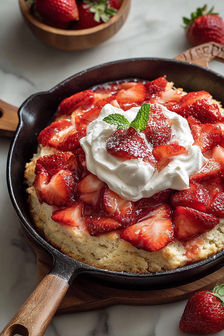 Delish Skillet Strawberry Shortcake