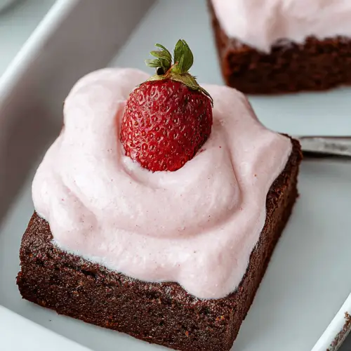 Delish Strawberry Mousse Brownies