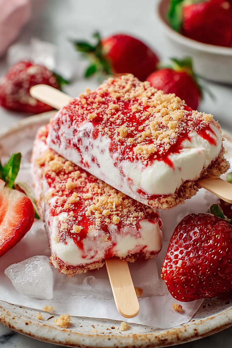 Delish Strawberry Shortcake Ice Cream Bars