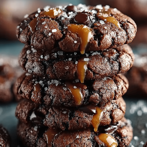 Double Chocolate Salted Caramel Cookies Made Easy