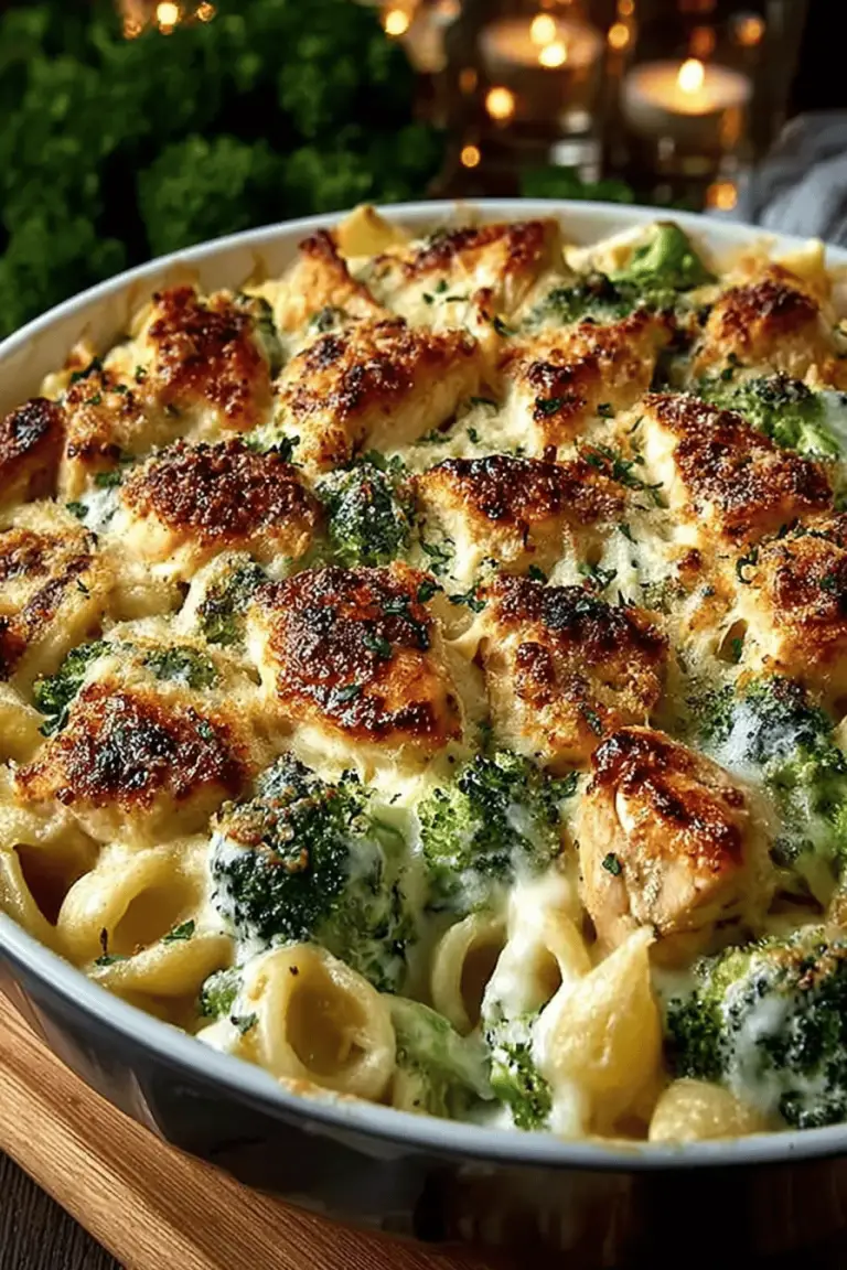 Easy Chicken Broccoli Alfredo Bake