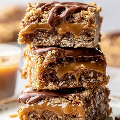 Easy Chocolate Caramel Oatmeal Bars