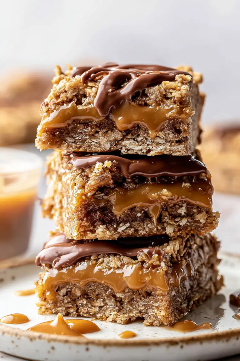 Easy Chocolate Caramel Oatmeal Bars