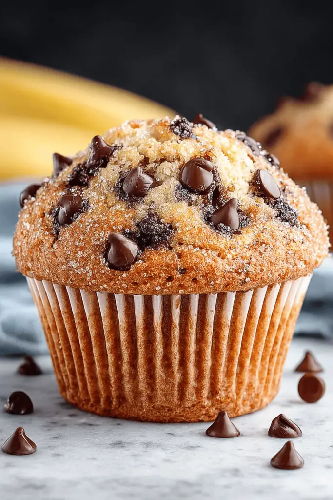 Easy Chocolate Chip Banana Muffins