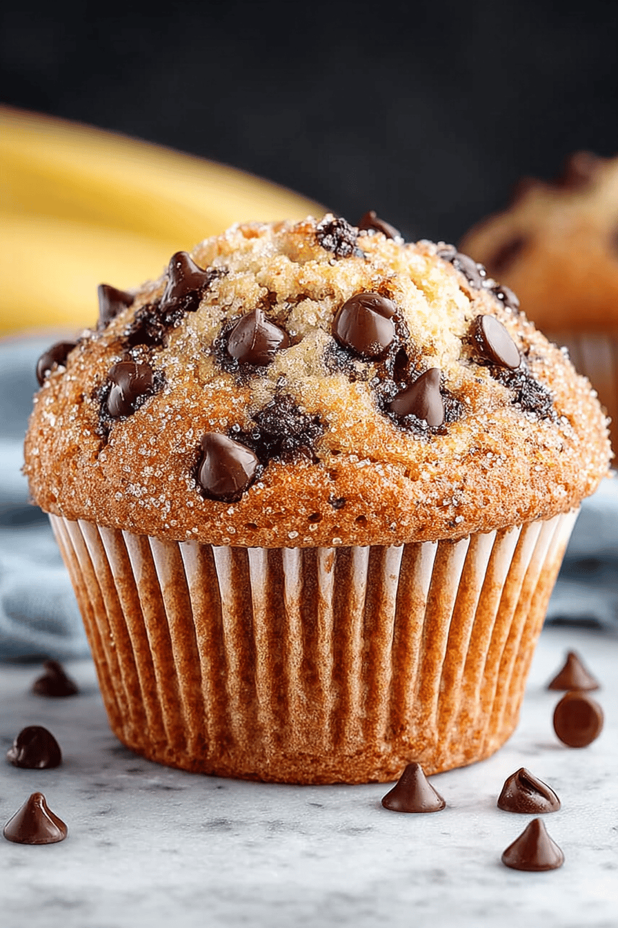 Easy Chocolate Chip Banana Muffins