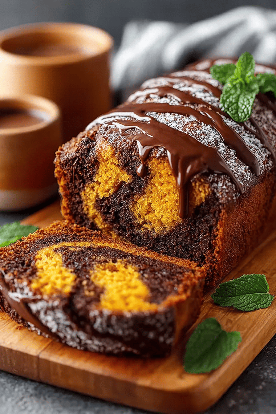 Easy Chocolate Marble Pumpkin Bread