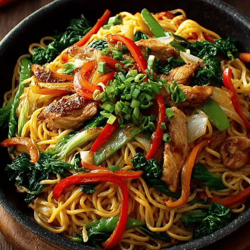 Easy Garlic Chicken Lo Mein