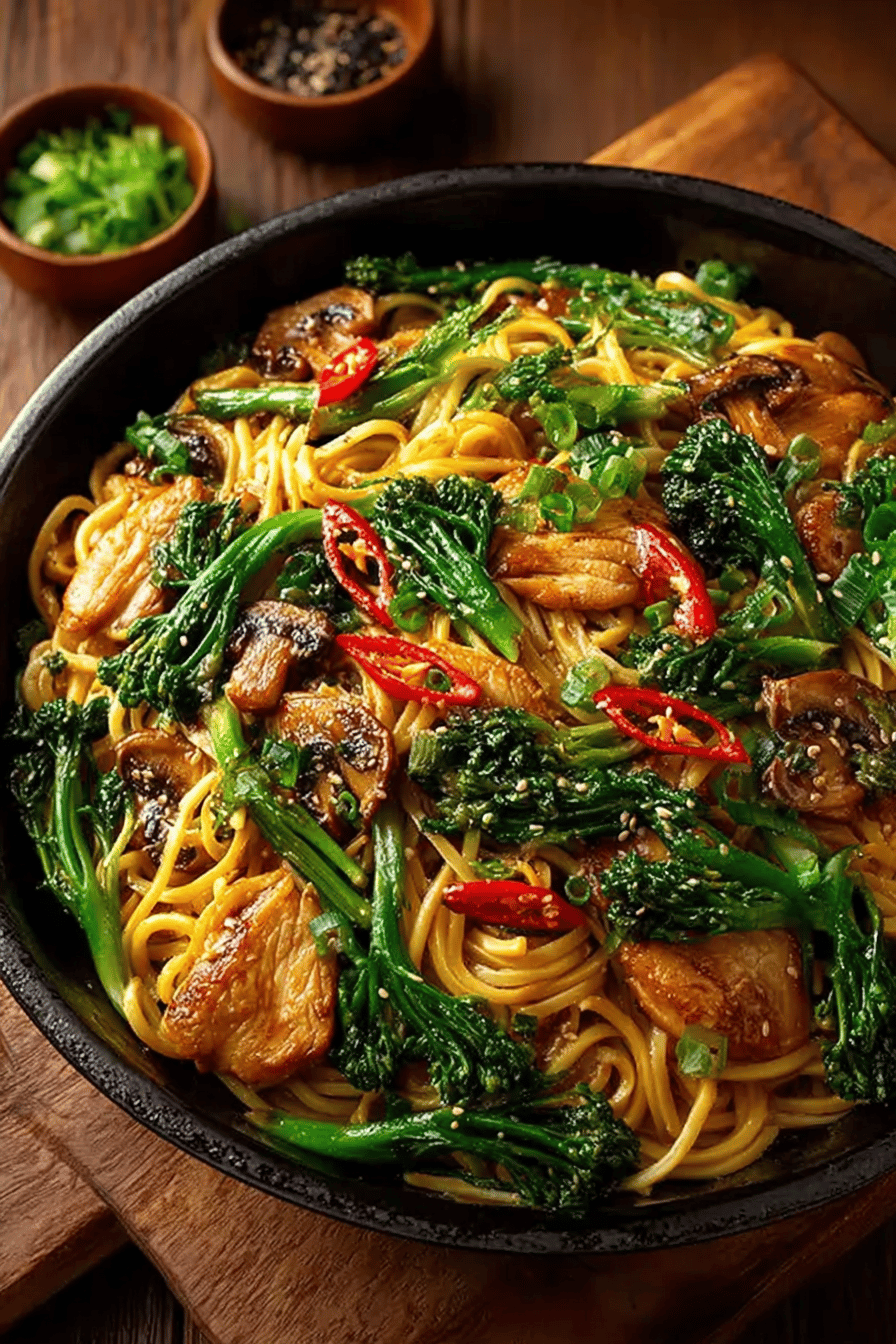 Easy Garlic Chicken Lo Mein