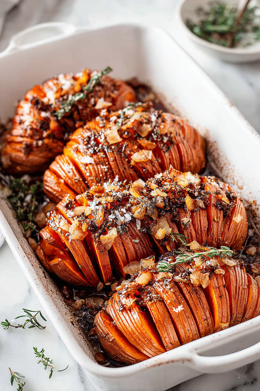 Easy Hasselback Sweet Potatoes Recipe