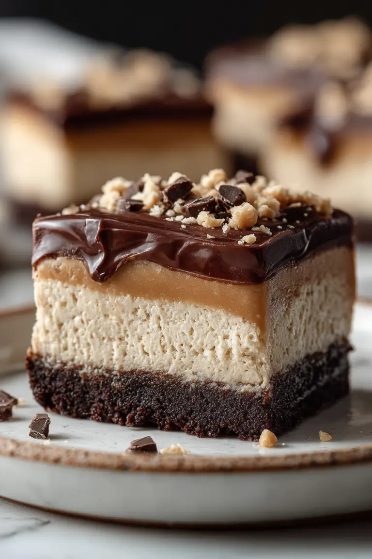 Easy No Bake Buckeye Cheesecake Bars