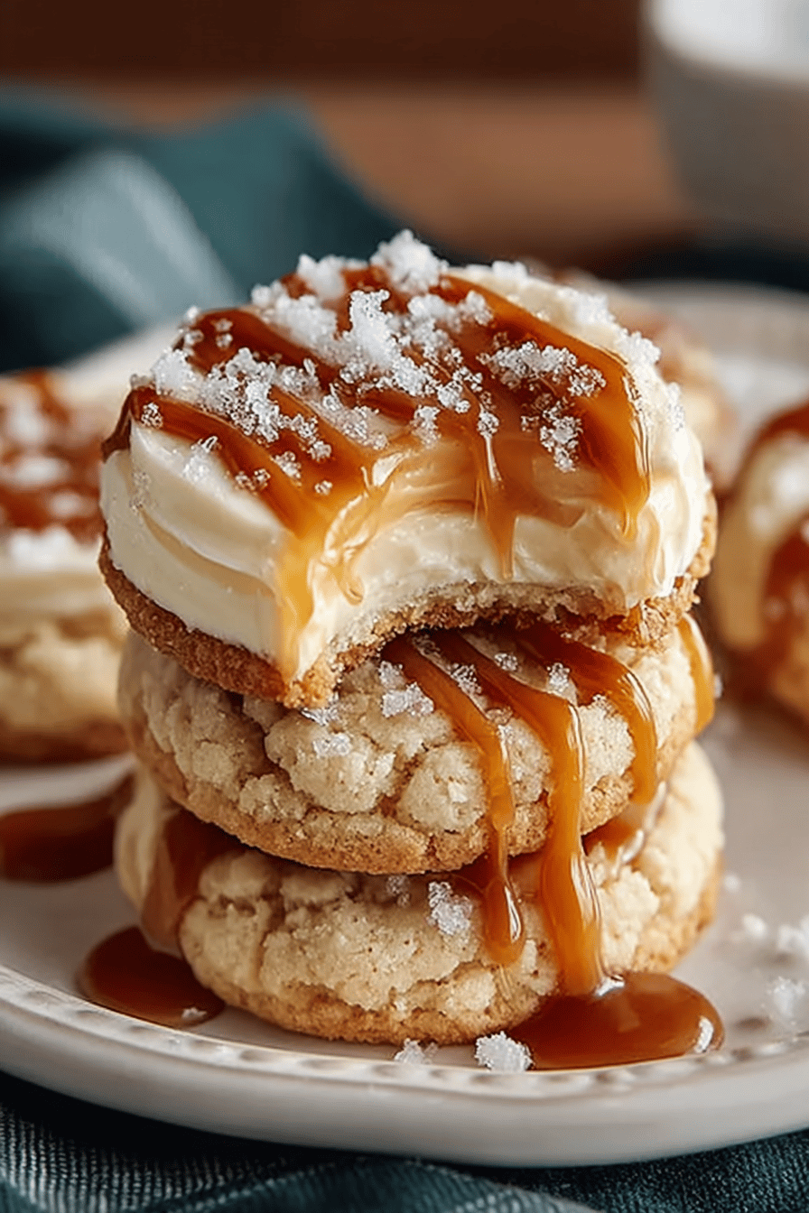 Easy Salted Caramel Cheesecake Cookies
