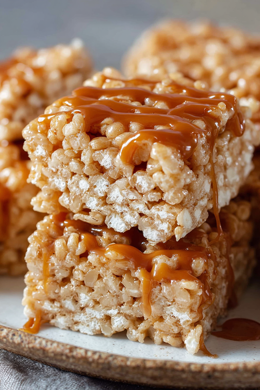 Easy Salted Caramel Rice Krispie Treats