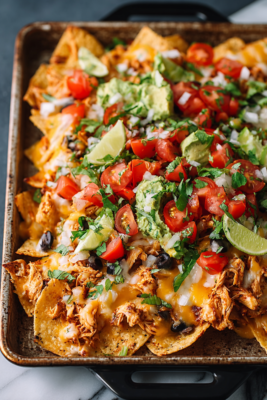 Easy Sheet Pan Chicken Nachos Recipe