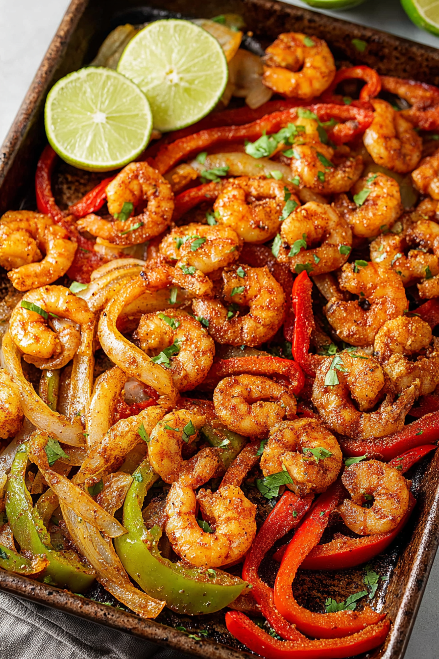 Easy Sheet Pan Shrimp Fajitas