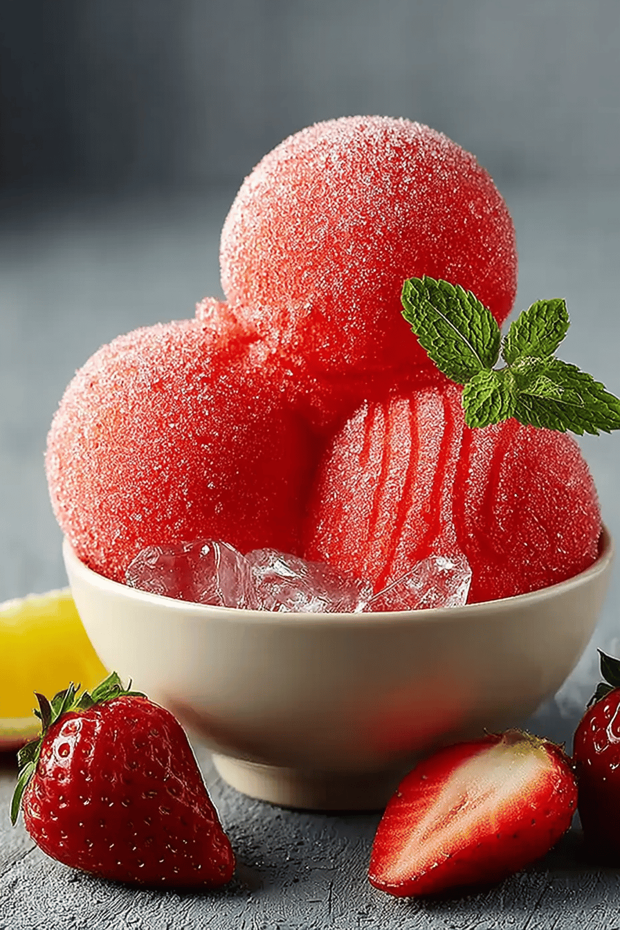 Easy Strawberry Sorbet