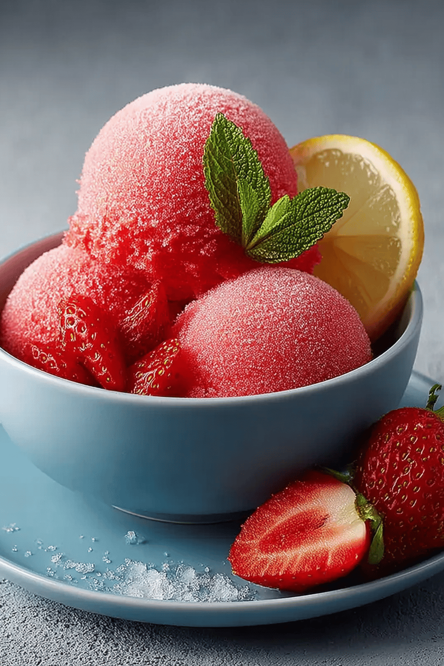 Easy Strawberry Sorbet