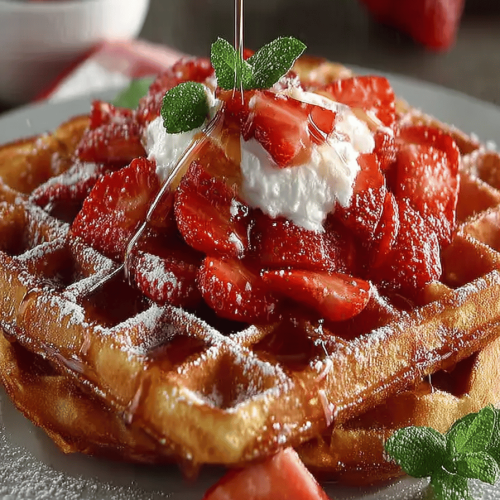 Easy Strawberry Waffles Recipe