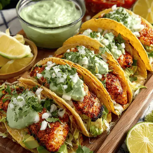 Fish Tacos with Avocado Sauce