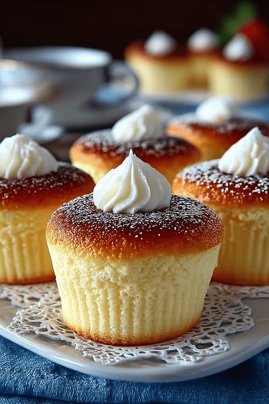 Fluffy Japanese Cheesecake Cupcakes