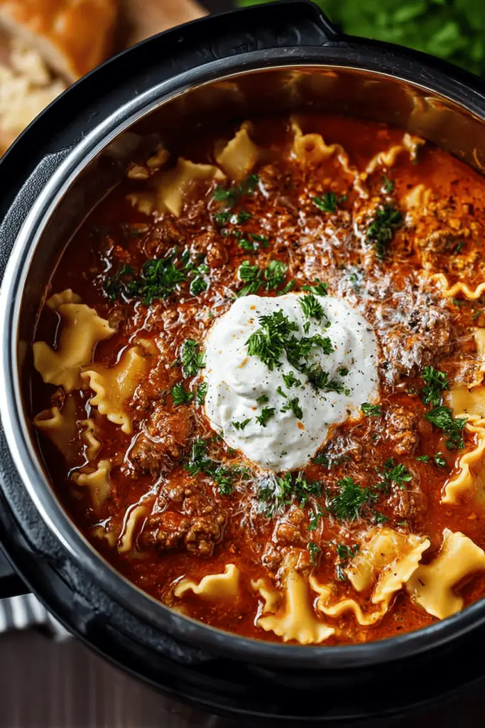 Instant Pot Lasagna in Soup Form